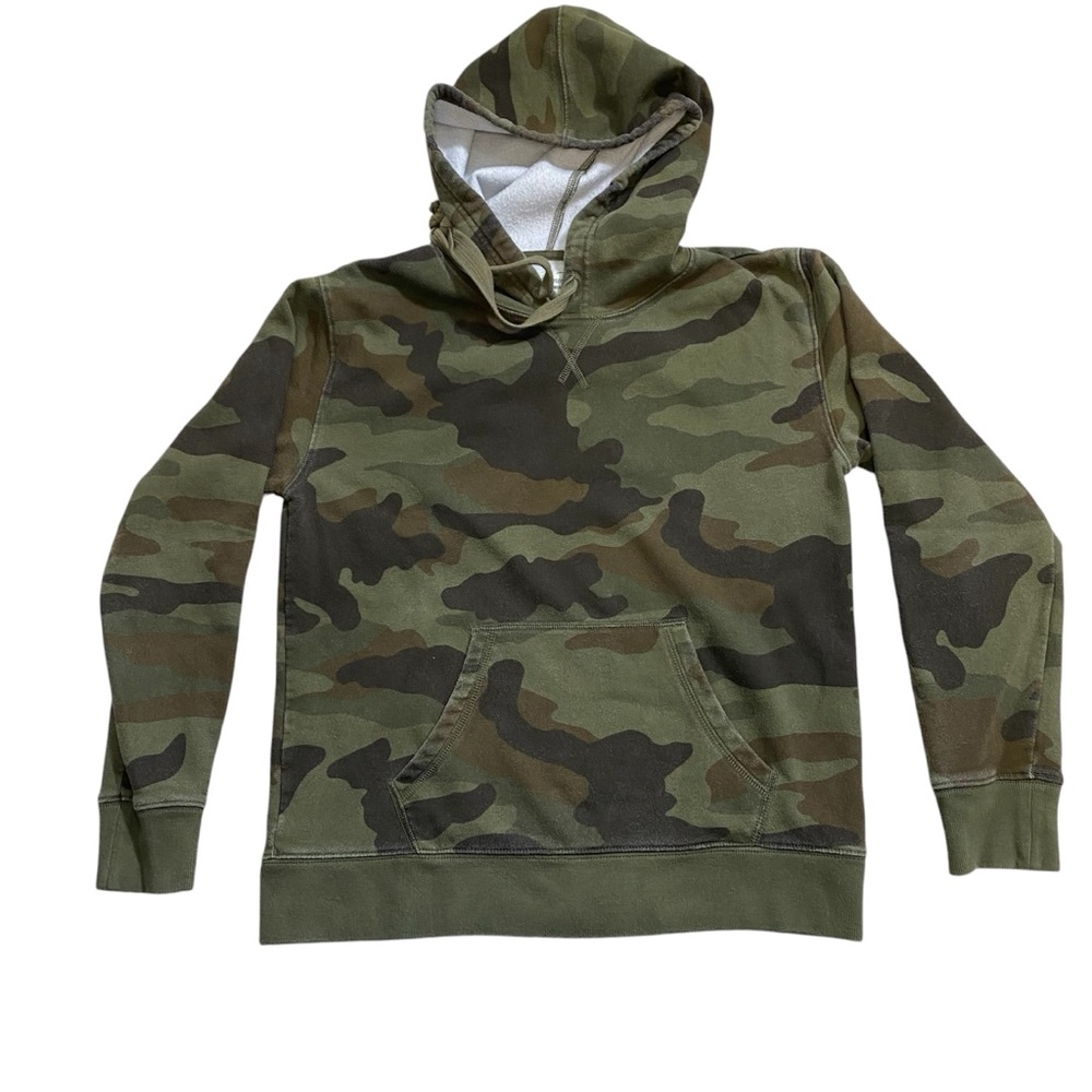 J Crew Supercozy vintage fleece hoodie sweatshirt in camo size S
